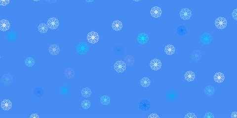 Light blue vector natural layout with flowers.