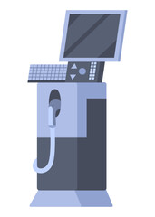 Hospital medical diagnostic equipment icon. Clinic device, health system or monitoring. Modern technology for medicine. Vector illustration