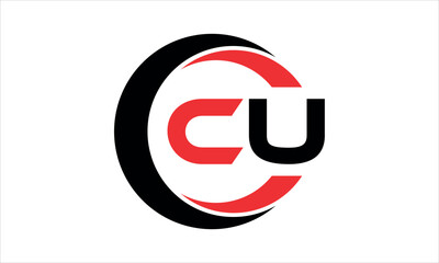 Fototapeta premium CU initial letter circle icon gaming logo design vector template. batman logo, sports logo, monogram, polygon, war game, symbol, playing logo, abstract, fighting, typography, minimal, wings logo, sign