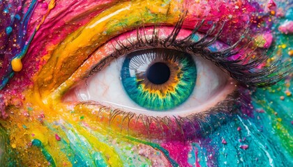 Vibrant Gaze: Exploring Colorful Eye Makeup with Melting Hues"