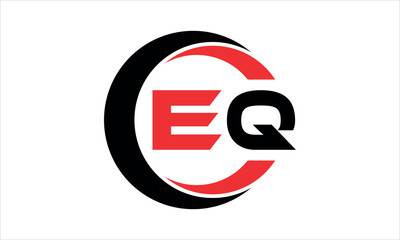 EQ initial letter circle icon gaming logo design vector template. batman logo, sports logo, monogram, polygon, war game, symbol, playing logo, abstract, fighting, typography, minimal, wings logo, sign