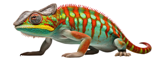 lizard chameleon on white background