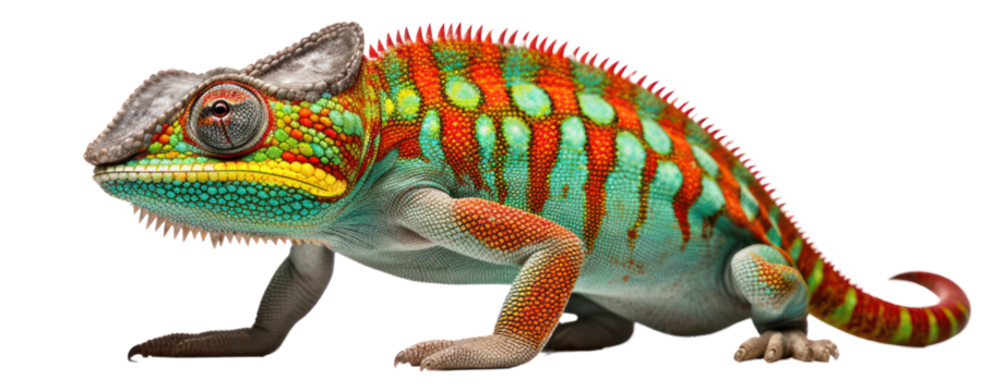lizard chameleon on white background