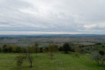 View of Tuscany countryside near Chianni village . Pisa , Italy