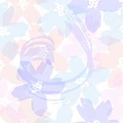 Vector illustration of watercolor textured abstract art textile flower design