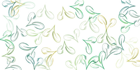 Fototapeta na wymiar green fresh tea leaves isolated on white background