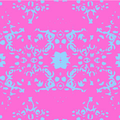 Blue and white watercolor ornament painted with watercolor on paper.