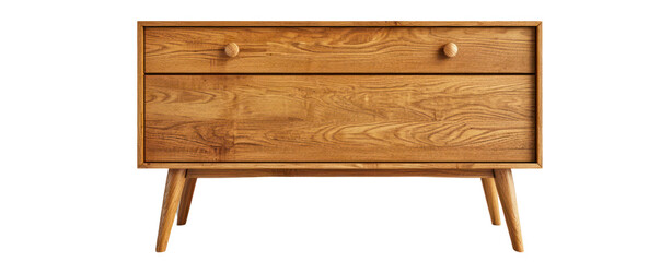 Minimal wooden drawer cabinet furniture decoration house storage classic interior transparent background.