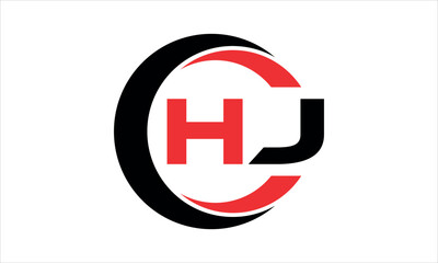 HJ initial letter circle icon gaming logo design vector template. batman logo, sports logo, monogram, polygon, war game, symbol, playing logo, abstract, fighting, typography, minimal, wings logo, sign