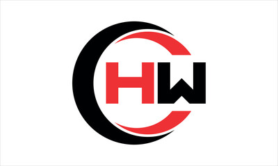 HW initial letter circle icon gaming logo design vector template. batman logo, sports logo, monogram, polygon, war game, symbol, playing logo, abstract, fighting, typography, minimal, wings logo, sign