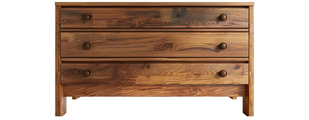Minimal wooden drawer cabinet furniture decoration house storage classic interior transparent background.