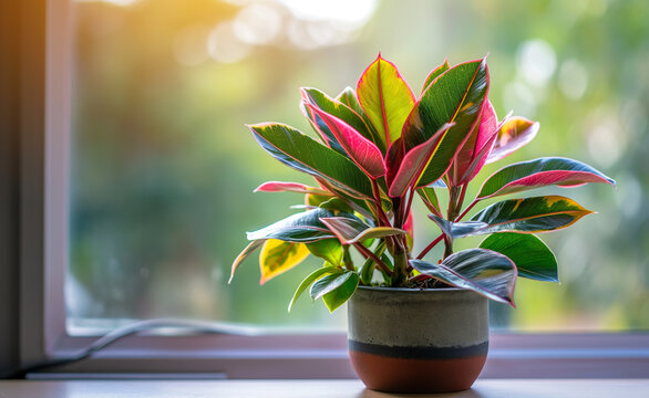 Ruby Ficus: Self-Watering Pot Desk Decoration