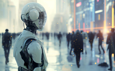 Naklejka premium Intelligence: Exploring the Human-AI Relationship