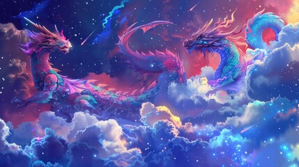 Jewel Toned Dragons A Cosmic Parade