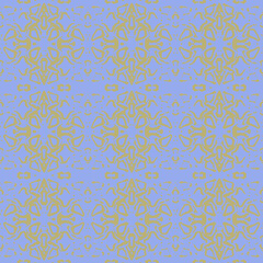 Blue and white watercolor ornament painted with watercolor on paper.