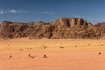 Wadi Rum desert landscape. Jordan. Horizontal.
