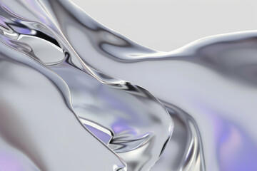 Splash of silver liquid on a light background
