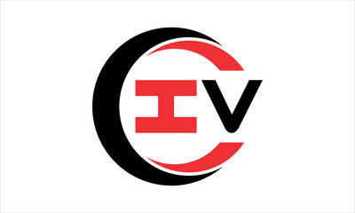 IV initial letter circle icon gaming logo design vector template. batman logo, sports logo, monogram, polygon, war game, symbol, playing logo, abstract, fighting, typography, minimal, wings logo, sign