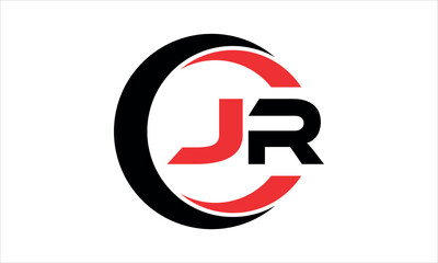 JR initial letter circle icon gaming logo design vector template. batman logo, sports logo, monogram, polygon, war game, symbol, playing logo, abstract, fighting, typography, minimal, wings logo, sign