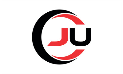 JU initial letter circle icon gaming logo design vector template. batman logo, sports logo, monogram, polygon, war game, symbol, playing logo, abstract, fighting, typography, minimal, wings logo, sign
