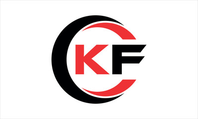 KF initial letter circle icon gaming logo design vector template. batman logo, sports logo, monogram, polygon, war game, symbol, playing logo, abstract, fighting, typography, minimal, wings logo, sign