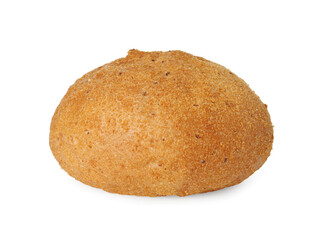 One fresh hamburger bun isolated on white