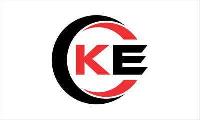 KE initial letter circle icon gaming logo design vector template. batman logo, sports logo, monogram, polygon, war game, symbol, playing logo, abstract, fighting, typography, minimal, wings logo, sign