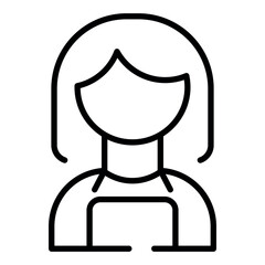 Vector icon of girl at workplace in flat style. Seller, cook, florist in web design.  Web.