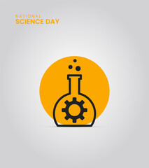 National Science day, Science day creative design for social media banner, poster 3D Illustration