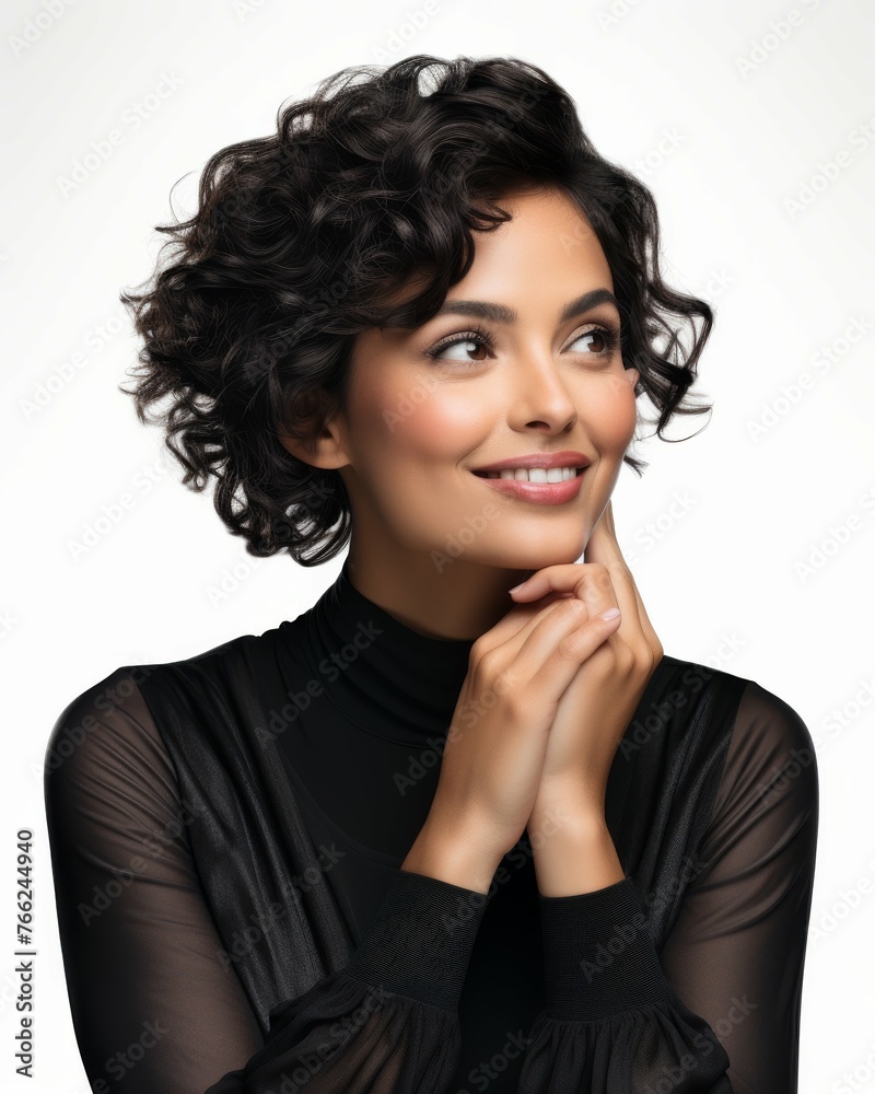 Canvas Prints Woman in Black Shirt Striking a Pose