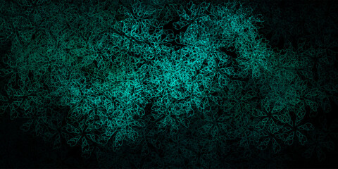 Dark green vector template with curves.