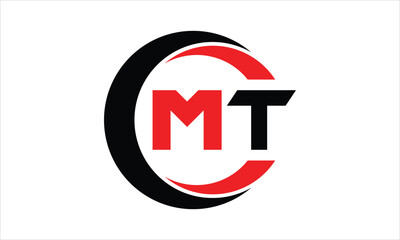 MT initial letter circle icon gaming logo design vector template. batman logo, sports logo, monogram, polygon, war game, symbol, playing logo, abstract, fighting, typography, minimal, wings logo, sign