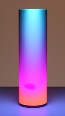 a colorful cylindrical object with a light on