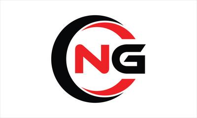 NG initial letter circle icon gaming logo design vector template. batman logo, sports logo, monogram, polygon, war game, symbol, playing logo, abstract, fighting, typography, minimal, wings logo, sign