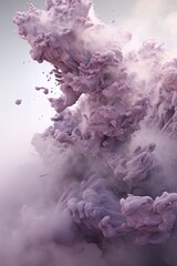 Mauve dusty piles floating in the air