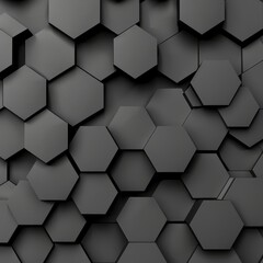 Hexagonal Hexagon Tiles, Minimalist Black and Grey Texture, Top View