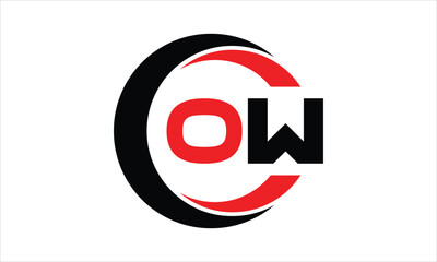 Obraz premium OW initial letter circle icon gaming logo design vector template. batman logo, sports logo, monogram, polygon, war game, symbol, playing logo, abstract, fighting, typography, minimal, wings logo, sign