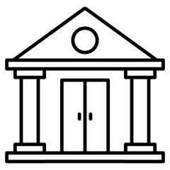 public service icon line and solid black