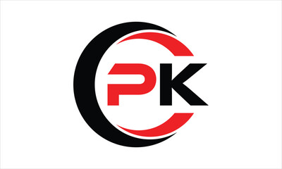 PK initial letter circle icon gaming logo design vector template. batman logo, sports logo, monogram, polygon, war game, symbol, playing logo, abstract, fighting, typography, minimal, wings logo, sign