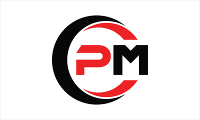 PM initial letter circle icon gaming logo design vector template. batman logo, sports logo, monogram, polygon, war game, symbol, playing logo, abstract, fighting, typography, minimal, wings logo, sign