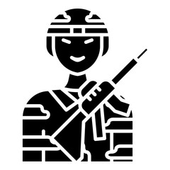 public service icon line and solid black