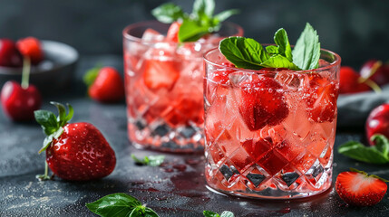 Host a tasting party featuring cherry and strawberry variations, such as cherry-infused bourbon and...