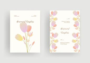 botanical template with floral design
