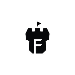 Letter F Fort logo design vector illustration
