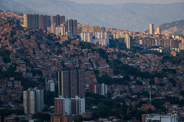 Medellin Colombia Aerial of skyline cityscape poblado laureles neighborhood