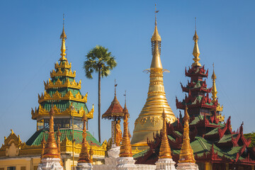 Naklejka premium In the historic centre of Yangon