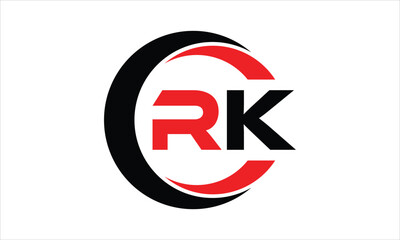 RK initial letter circle icon gaming logo design vector template. batman logo, sports logo, monogram, polygon, war game, symbol, playing logo, abstract, fighting, typography, minimal, wings logo, sign