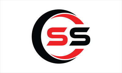 SS initial letter circle icon gaming logo design vector template. batman logo, sports logo, monogram, polygon, war game, symbol, playing logo, abstract, fighting, typography, minimal, wings logo, sign