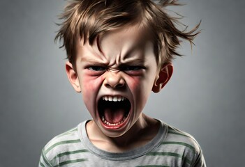 an illustration of an enraged 5th grader having a tantrum. angry. upset. child. kid. cry. crying. mad