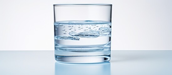 Glass containing water is prominently displaying a wave pattern within the liquid